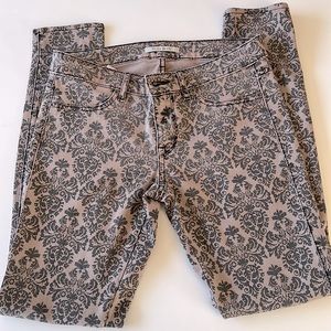 Rich & Skinny Black & Tan Graphic Pattern Printed Skinny Jeans Sz 28